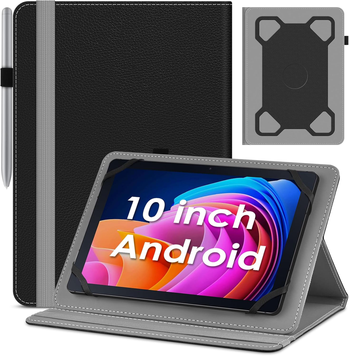 Universal 10 Inch Tablet Case,10.1 Inch Android Tablet Cover, Protective Folio S