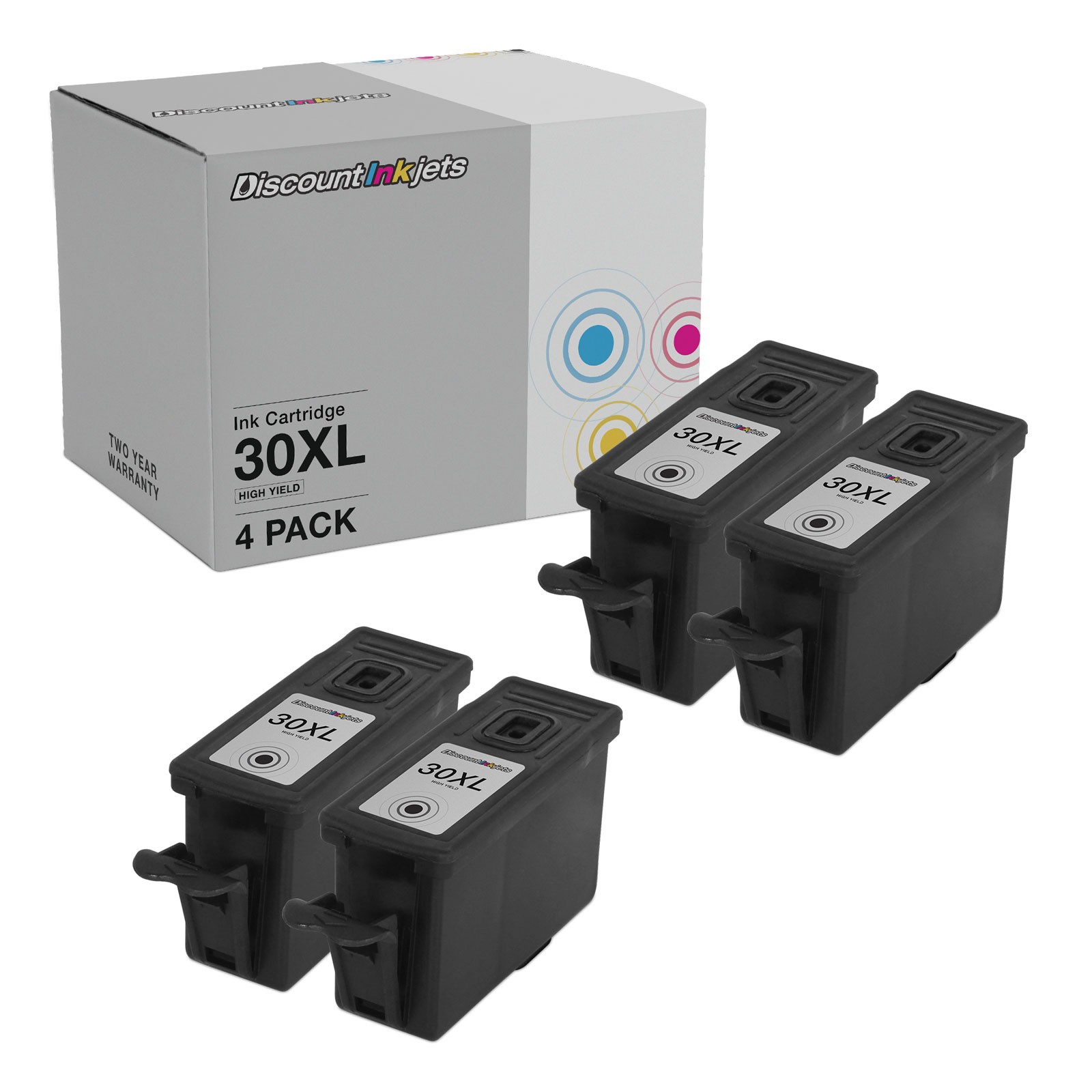 4PK #30XL for Kodak 30XL BLACK HY Ink Cartridge ESP 2150 2170 C110 C310 C110 3.2