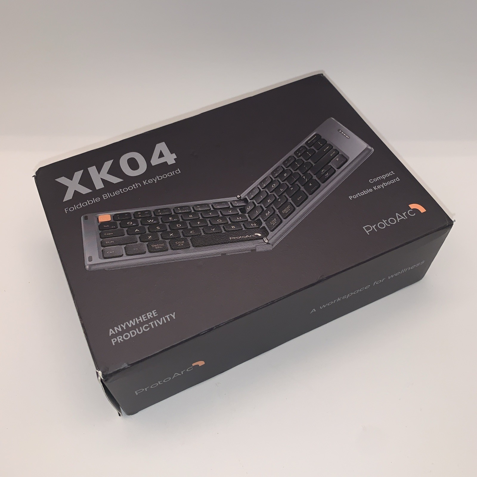 ProtoArc XK04 Foldable Bluetooth Keyboard, Portable, Rechargeable, Compact Light