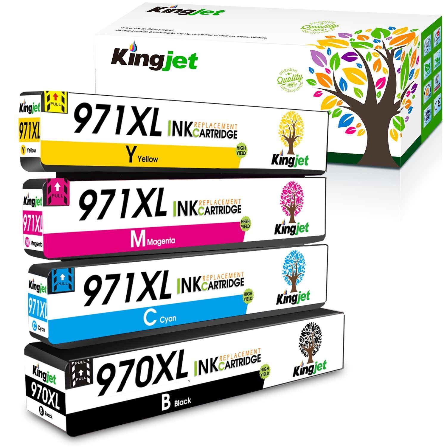 Kingjet 970XL 971XL ink cartridges for HP Replacement for HP 970 971 970XL 97...