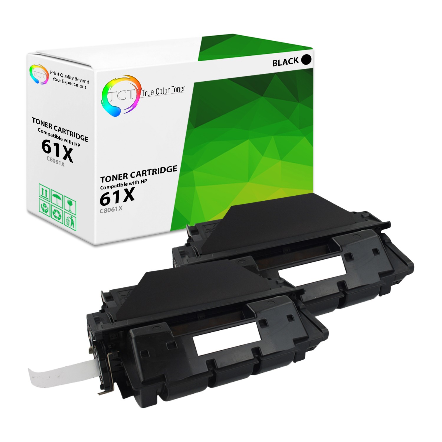 TCT 2 Black C8061X 61X High Yield Toner Cartridges For HP LaserJet 4100 MFP 4101
