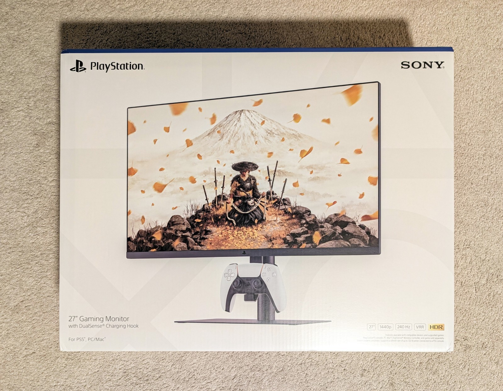 Sony PlayStation 27" Gaming Monitor DualSense Charging Hook 240Hz IPS PS5 PC