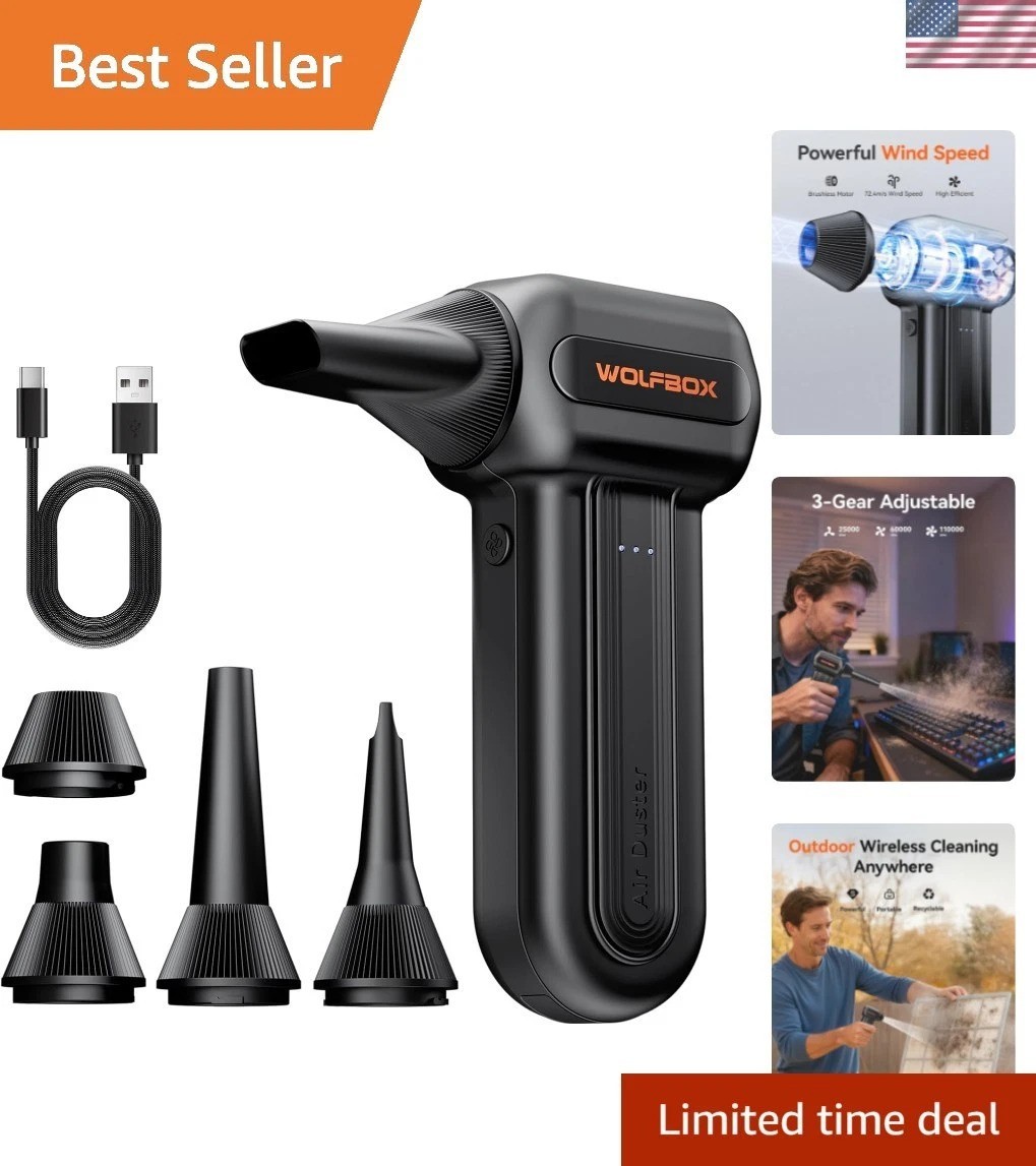 Versatile MF60 Compressed Air Duster with 5 Nozzles - Ideal for Home & Outdoors