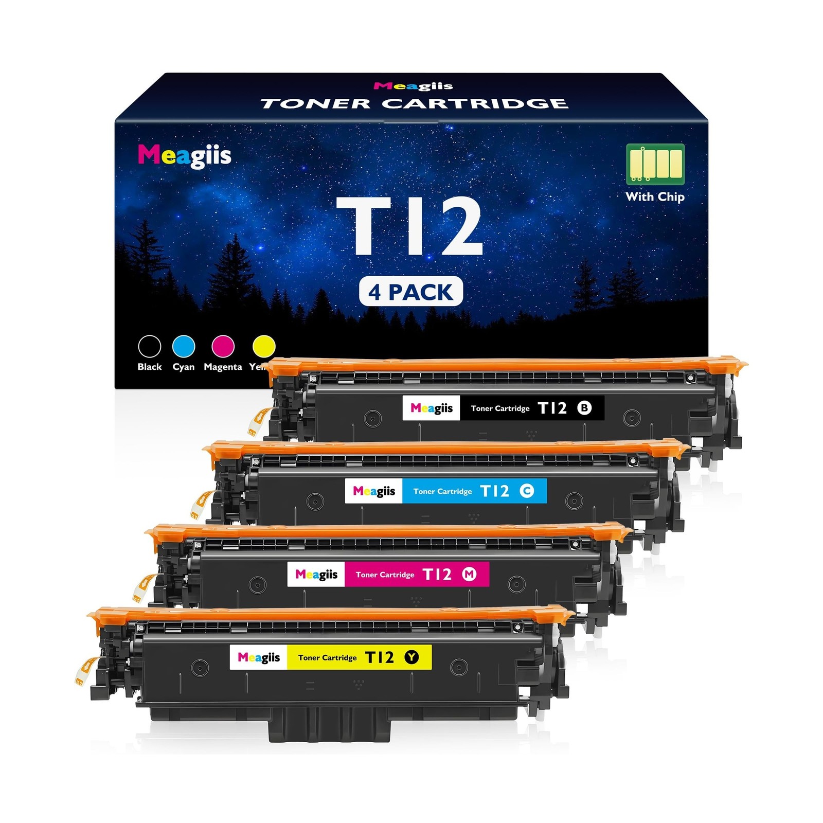 T12 T12L Toner Cartridge Set High Yield Replacement for Canon T12 Toner for C...