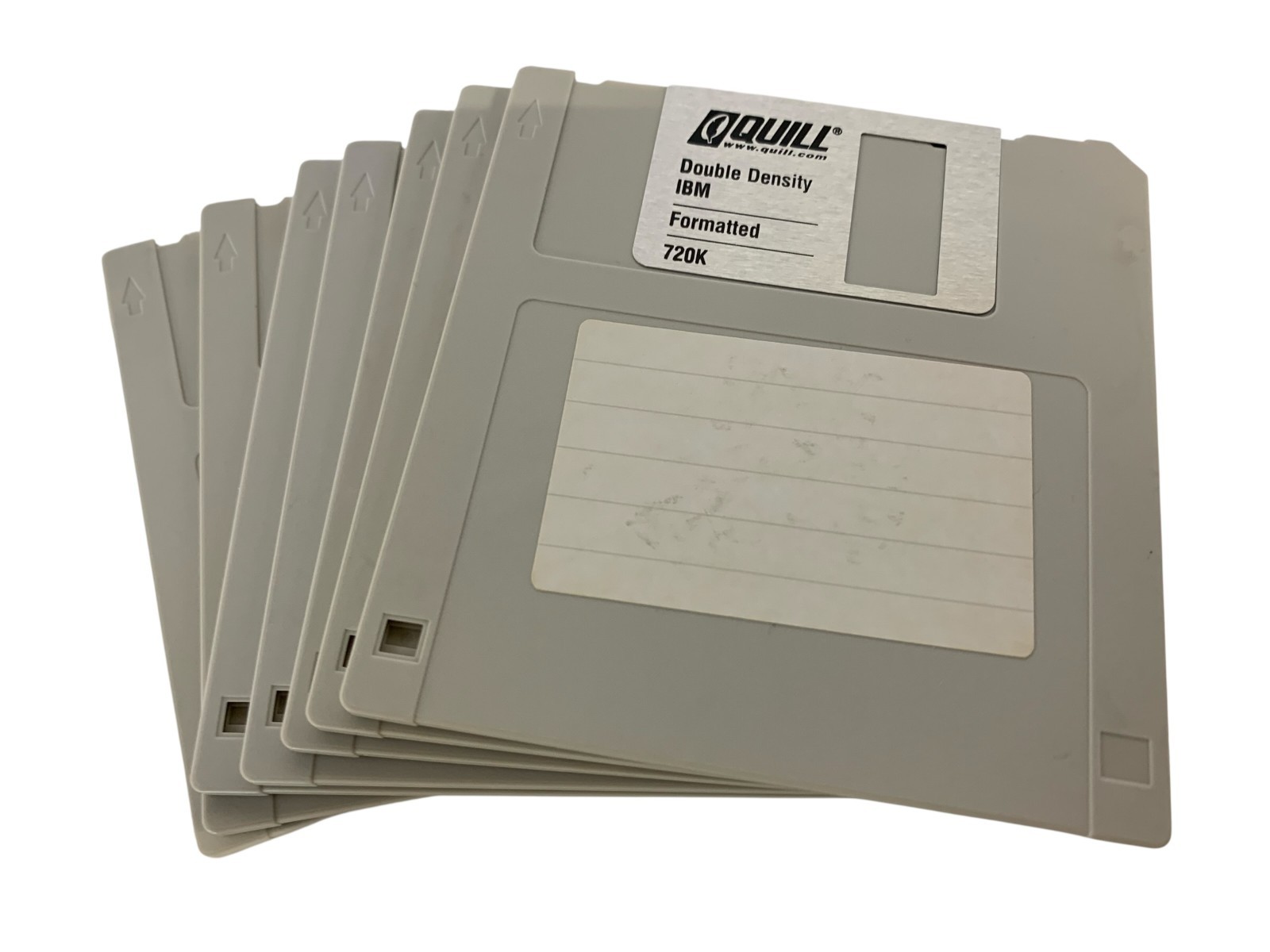 Lot of 7 Used 3.5" Floppy Disks - Double-Sided Double-Density Low-Density 720KB