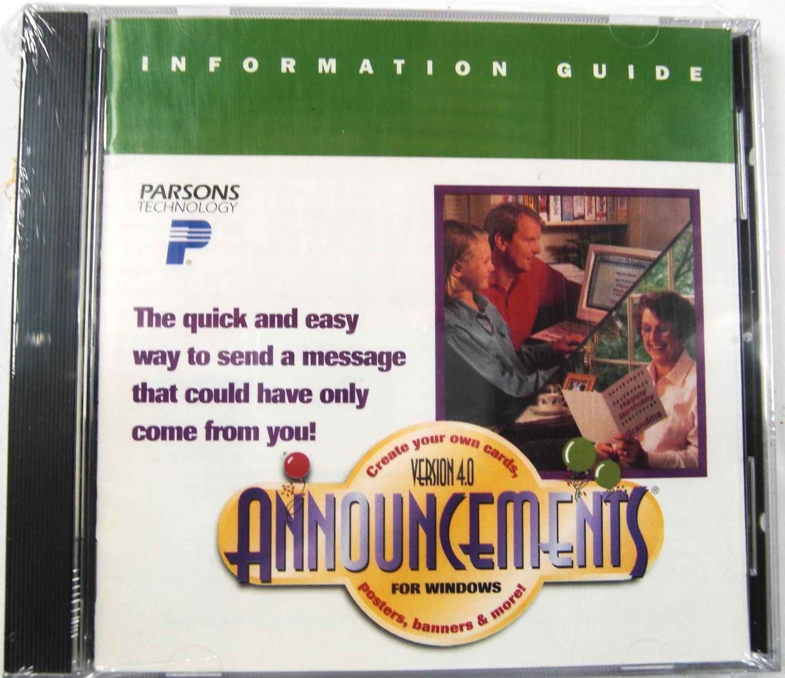 Announcements 4.0 CD-ROM Software for Windows, Posters, Banners, Greeting Cards,