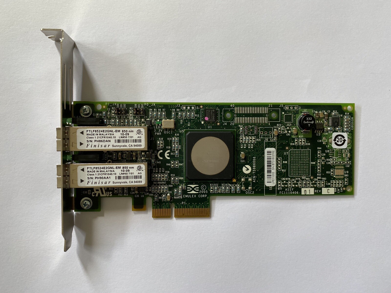HP 4GB Emulex A8003A FC PCIE HBA LPe11002 A8003-60001 397740-001 FC1110406-01C