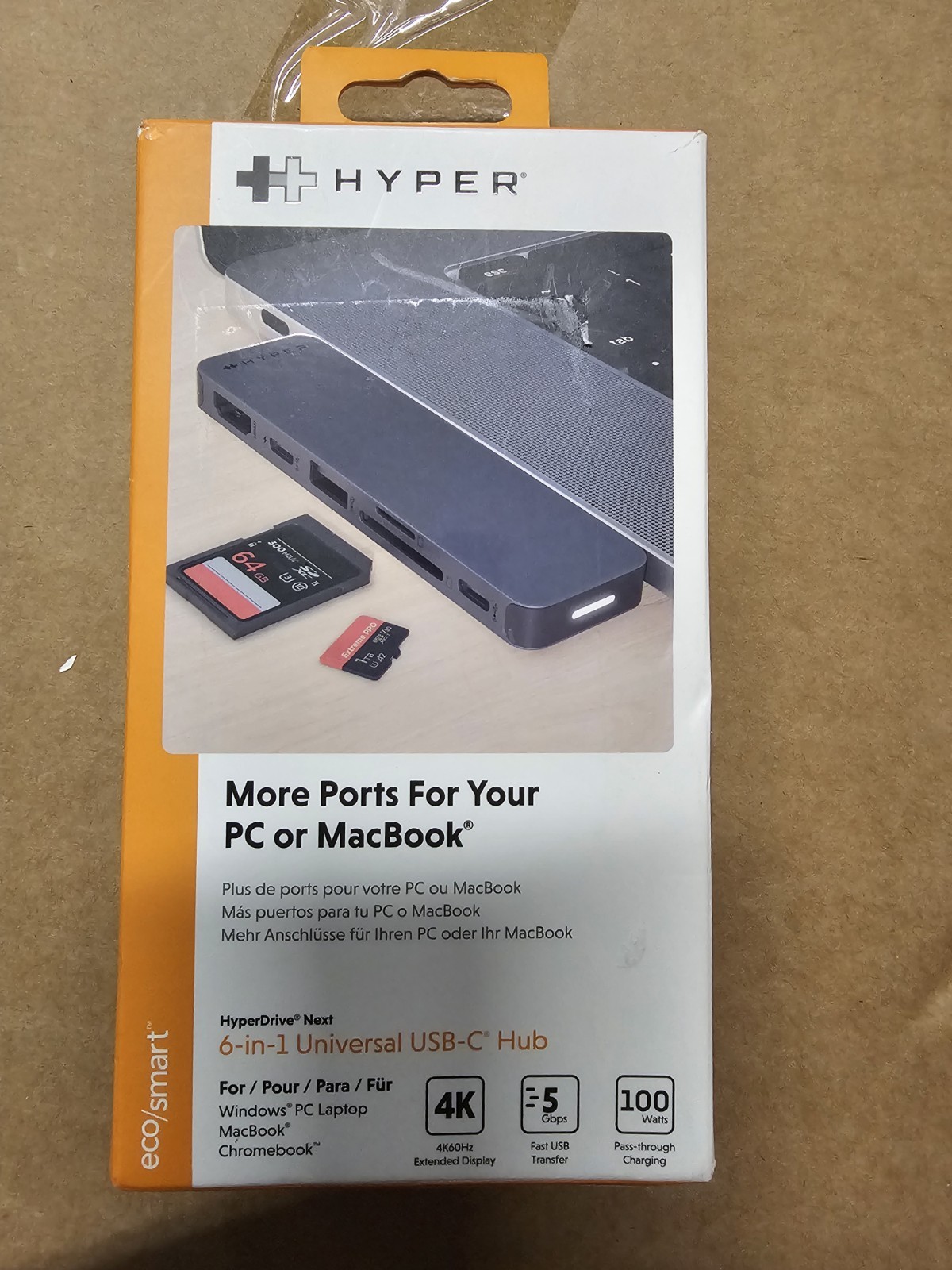 New Hyper HyperDrive Next 6-in-1 USB-C Hub Adapter - Space Gray