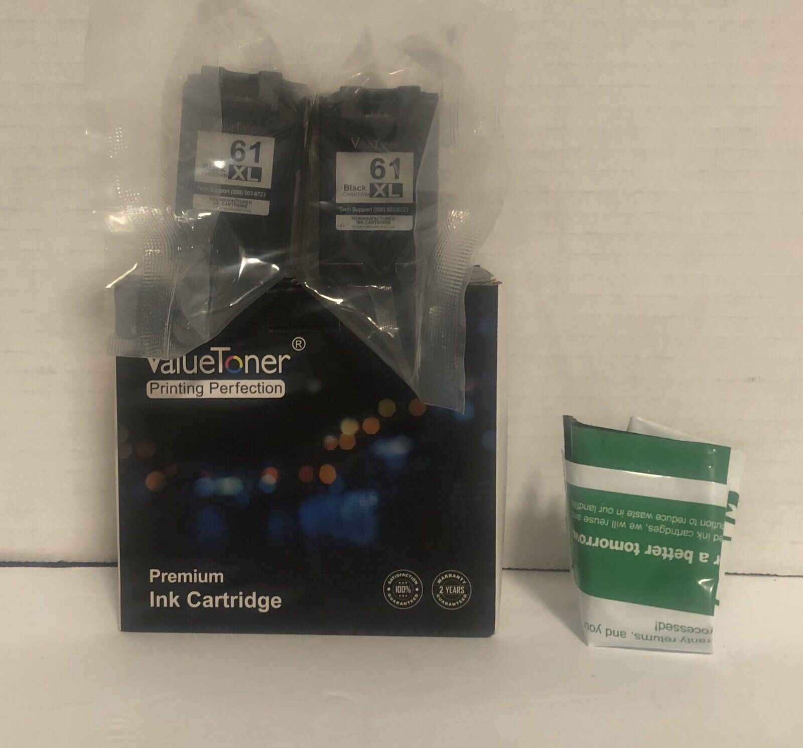 Value Toner 61XL Black High Yield  Ink Cartridge 2-Pack Exp 03/28/23 New 