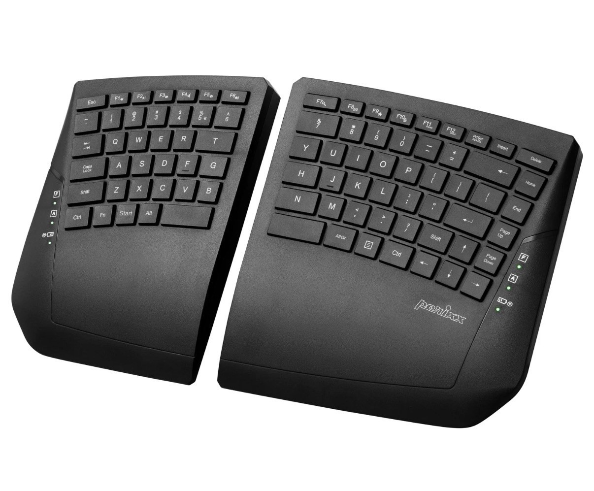 Perixx PERIBOARD-624B Wireless Ergonomic Split Keyboard Adjustable Tilt Angle