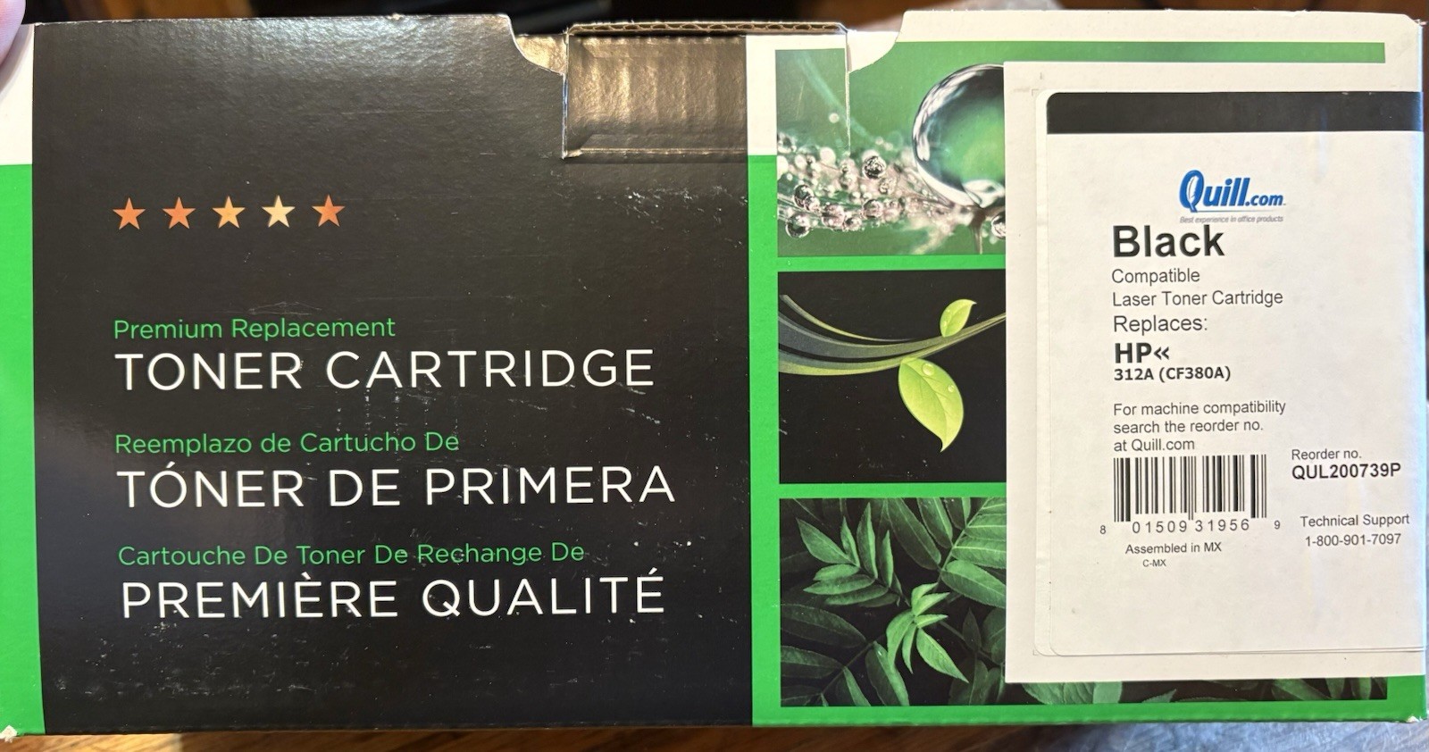 Quill Compatible Black Laser Toner Cartridge for HP 312A CF380A