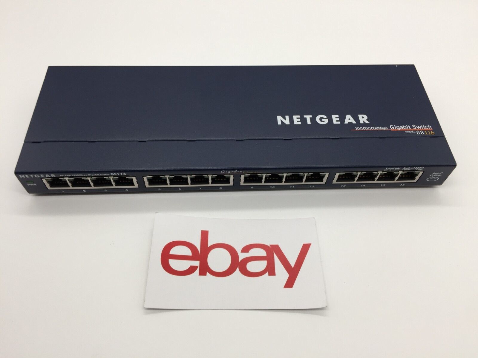 NETGEAR ProSafe GS116 16-PortsGigabit Network Switch W/O POWER ADAPTER FREE S/H