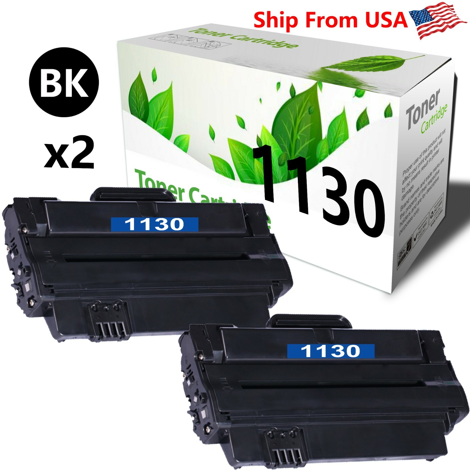 2-Pack 1130 Toner Cartridge for DELL 1133 1130 1135N
