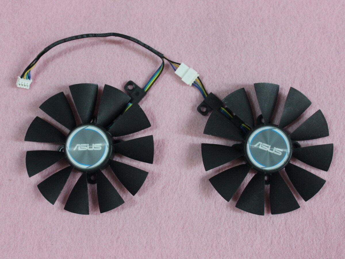 Pair Fans Cooler Fan For ASUS GTX 1060 GTX 1070 RX470 RX480 T129215SU 87mm