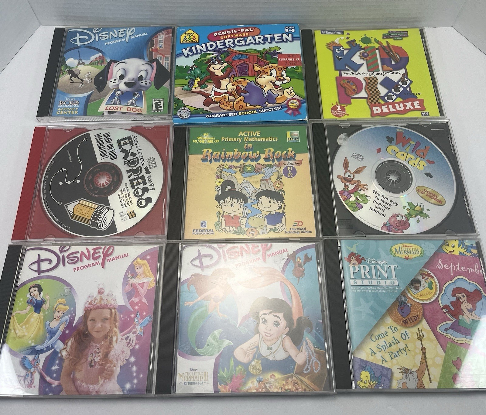 Kid Pix Deluxe Studio CD 1998 Kids Art Software & 8 Other Kid Games Fun Disney