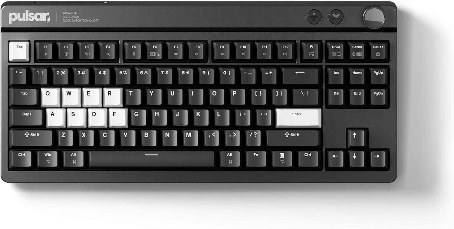 Pulsar XBOARD QS Mechanical Gaming Keyboard QMK/VIA, Hot Swappable Linear Black.