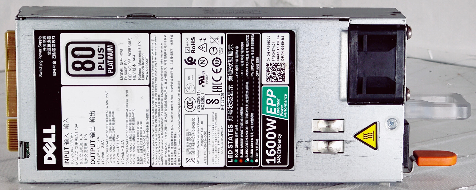 Dell 95HR5 1600W EPP Switching Power Supply D1600E-50 DPS-1500EB
