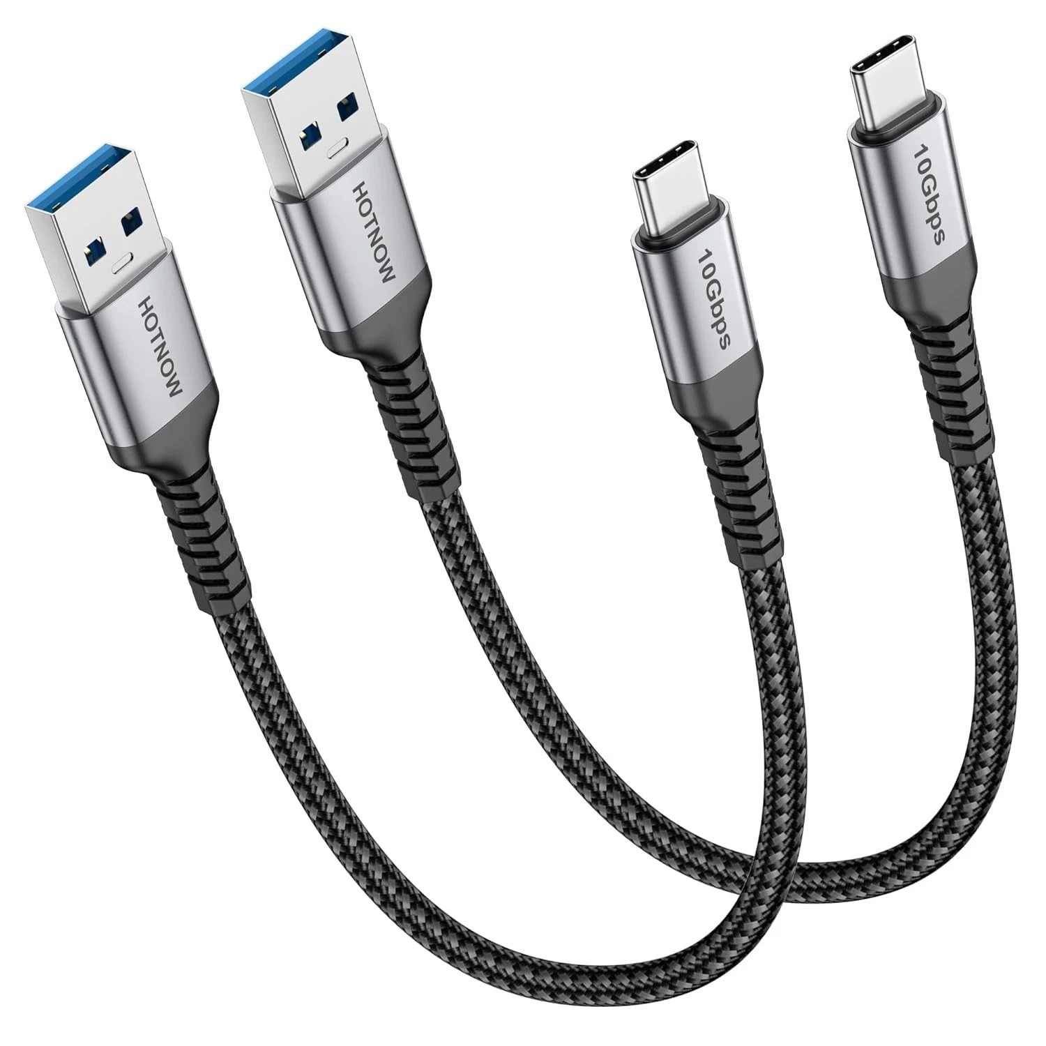 USB A to C 3.0 Cable, 6 inch/0.5FT (2pack) 10Gbps High Speed 0.5FT, Black 