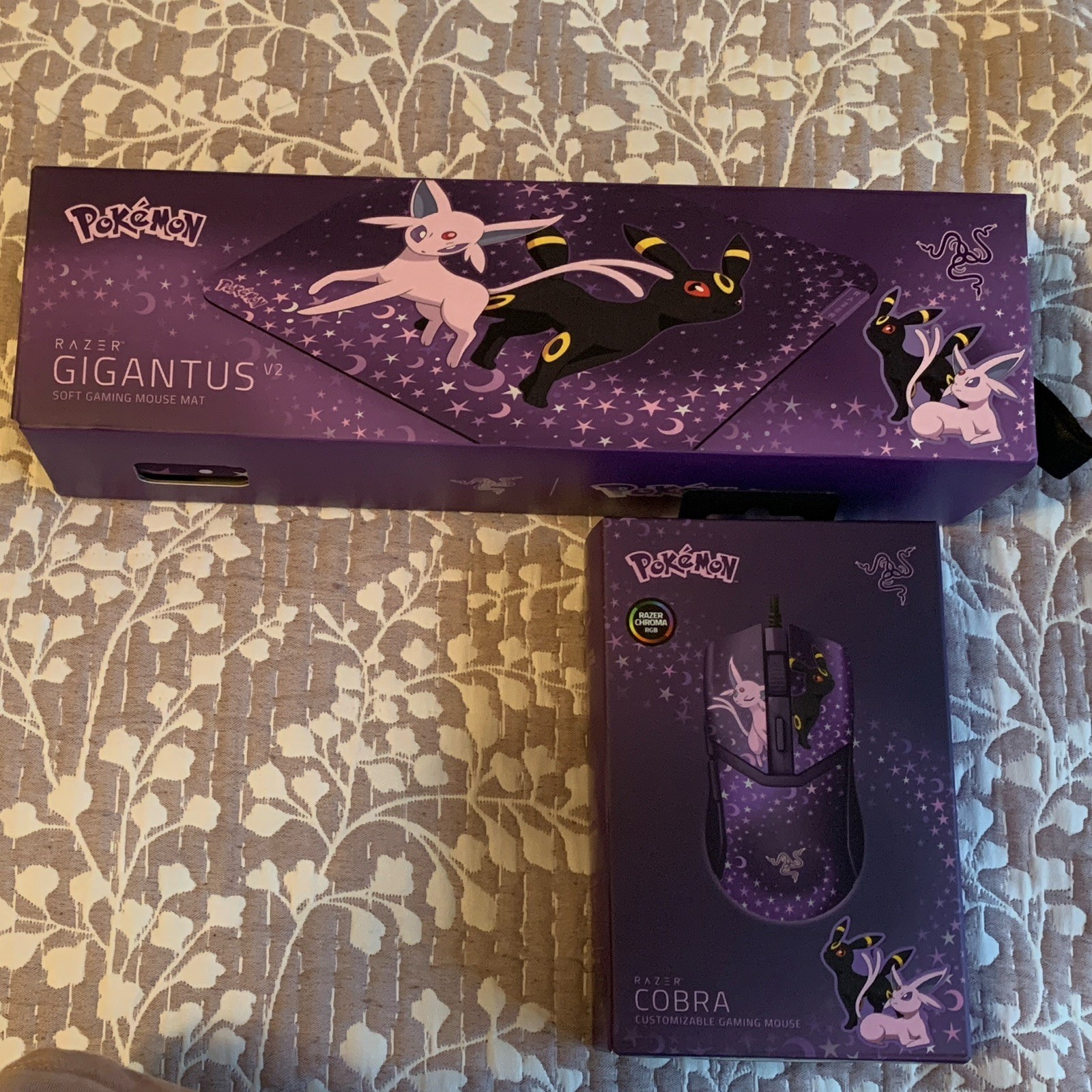 🔥NEW Pokemon x Razer Espeon & Umbreon Edition Set Mouse,  and Mouse Pad Set