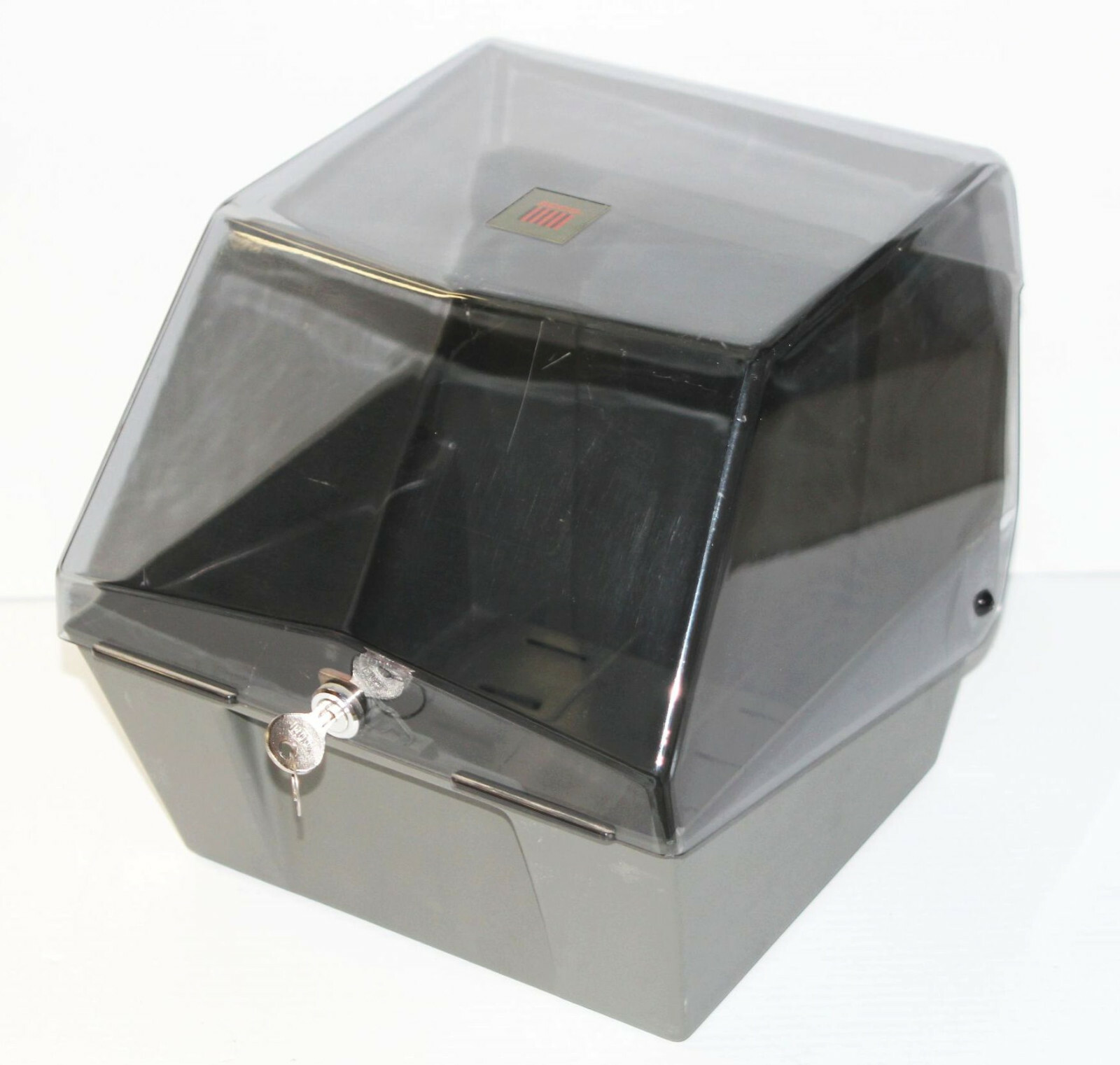 Vintage 1980s ACCO 8" Large Floppy Disk Translucent Disc Storage Box Case w/ Key