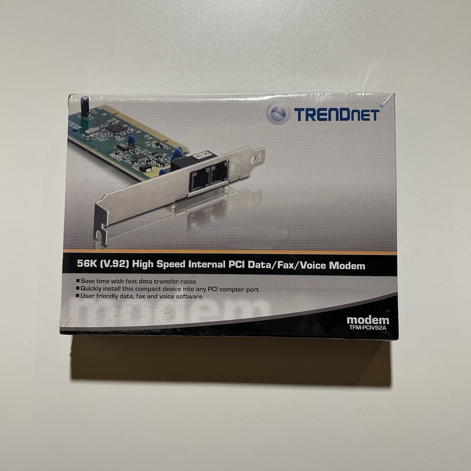 TRENDnet TFM-PCIV92A 56K High Speed Internal PCI Modem - Data/Fax/Voice - New