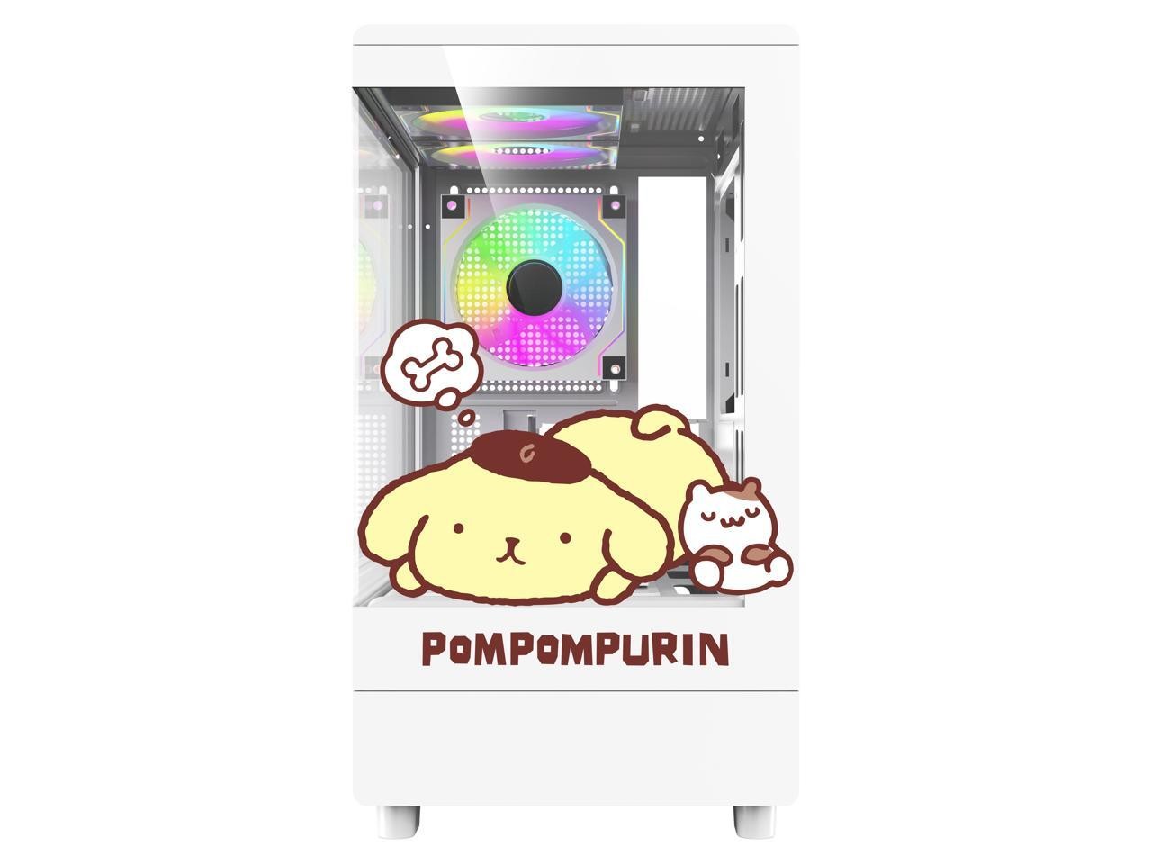 DB330M MOTI Mini M-ATX Gaming PC Case, Sanrio Pom Pom Purin Official darkFlash