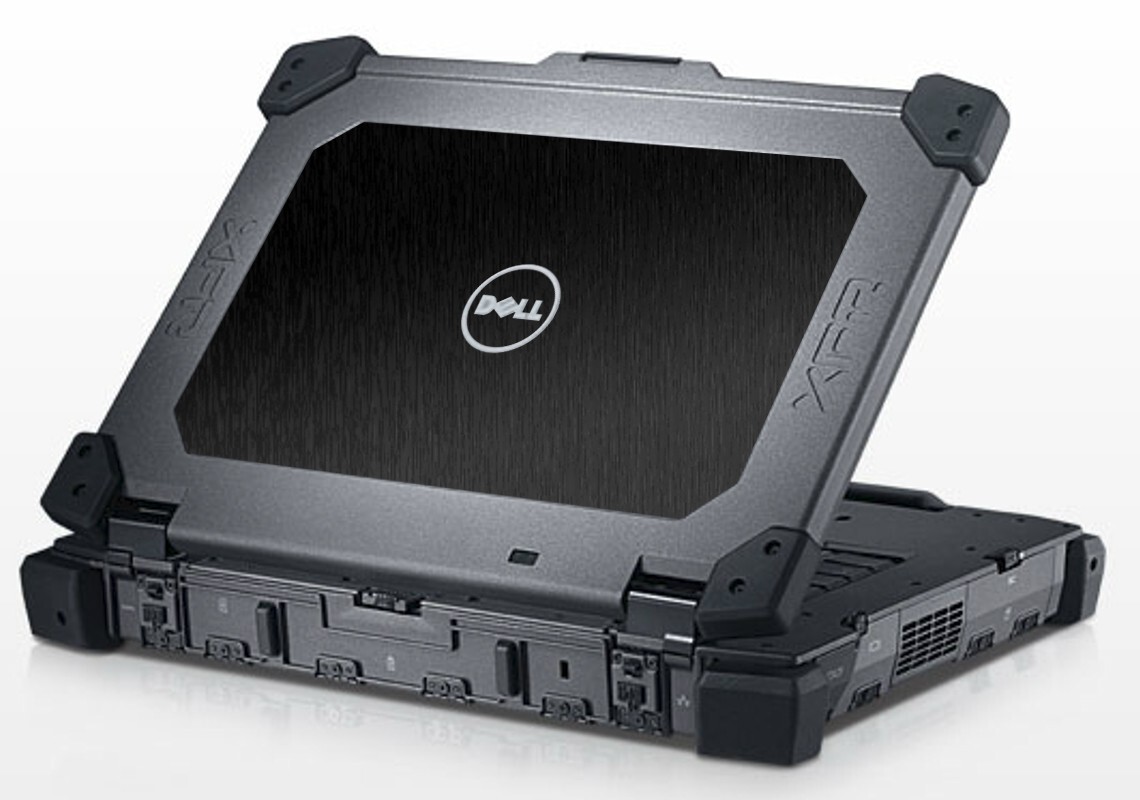 BLACK BRUSHED TEXTURED Vinyl Lid Skin Cover fit Dell Latitude E6420 XFR Laptop