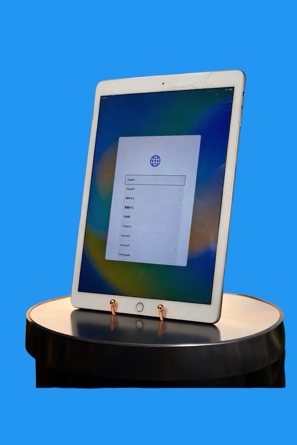 Apple iPad Pro 12.9 1st Gen 128GB Wi-Fi + 4G A1652  Gray Cracked Screen Working