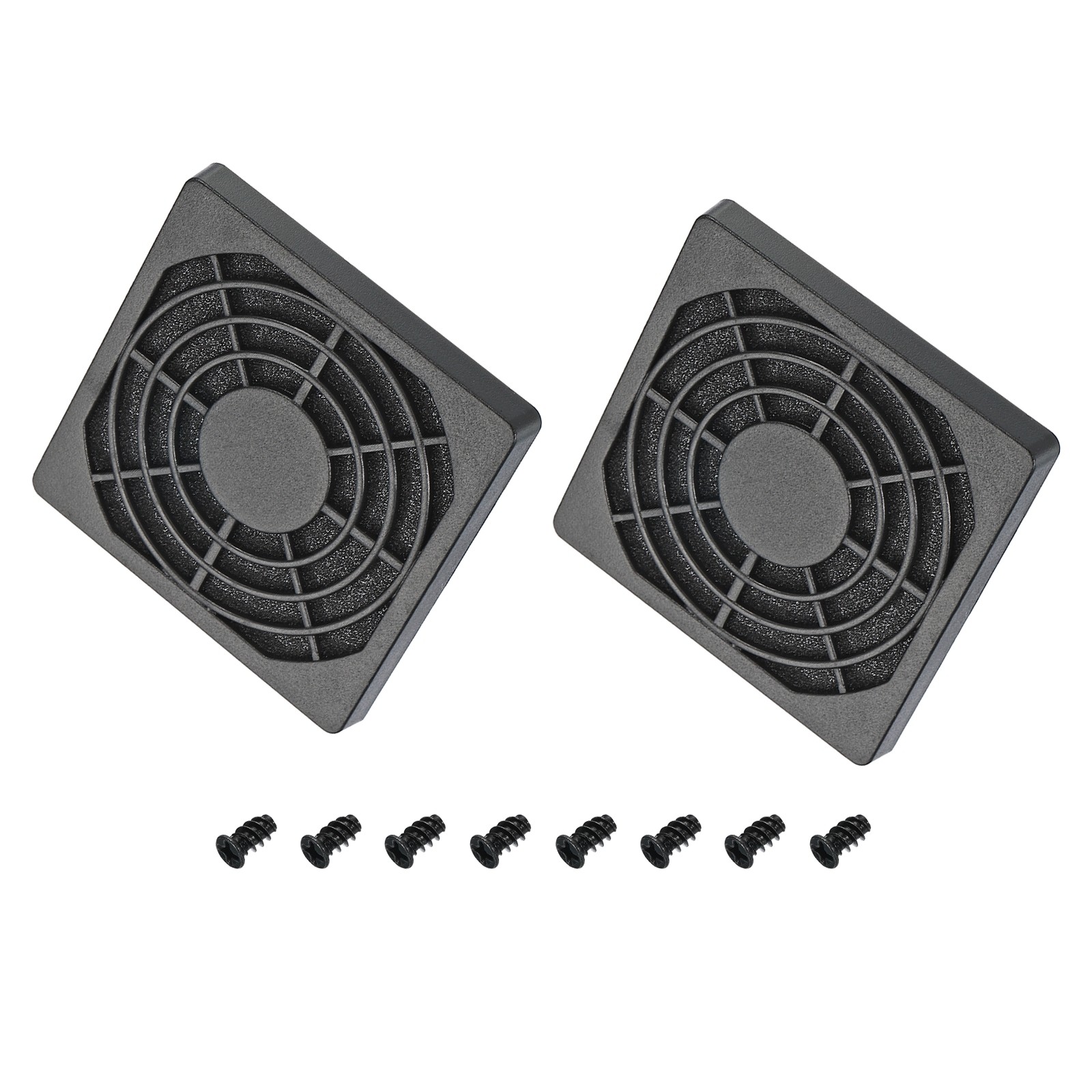 2PCS 60mm Cooling Fan Filter w Screw Black