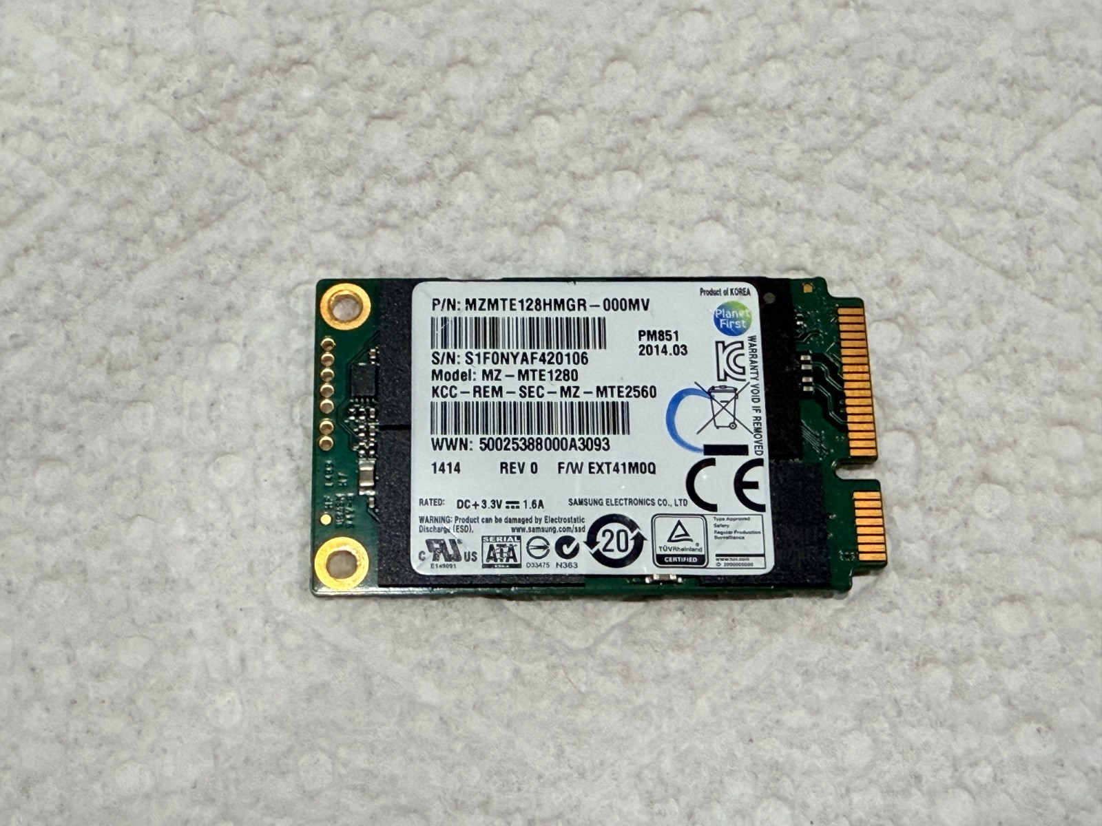 128GB SSD MZ-MTE1280 MZMTE128HMGR-000MV