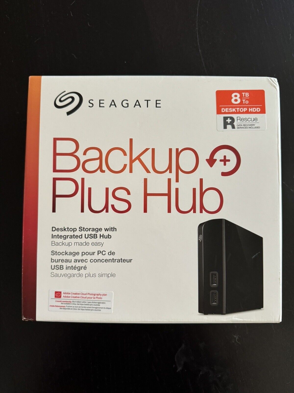 NEW Factory Sealed Seagate Backup Plus Hub 8 TB External Hard Drive - Black