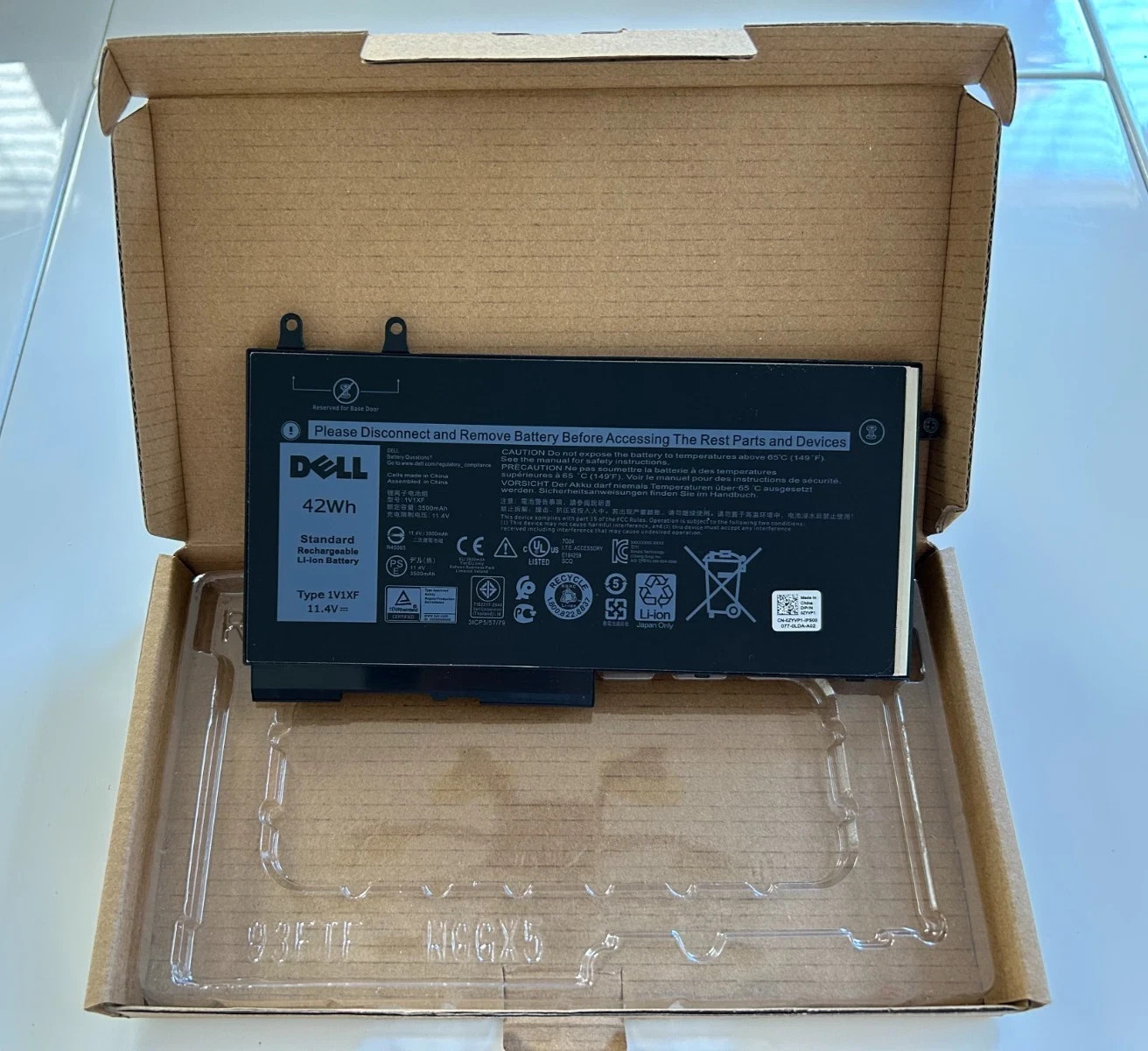 Genuine 42Wh 1V1XF Battery For Dell Latitude 5400 5500 5510 Precision 3540 3550