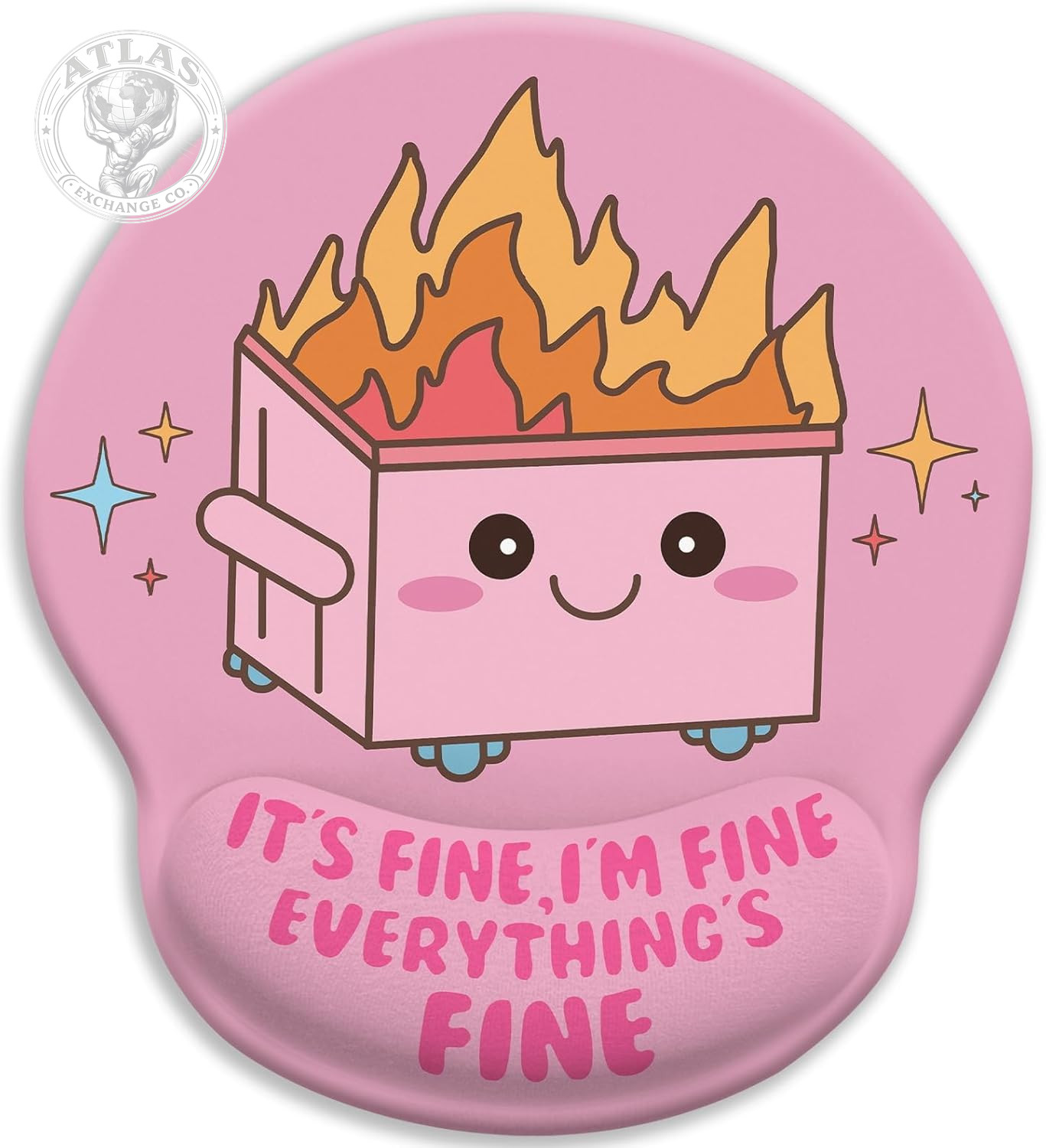 Blusabaca Funny Cute Mouse Pad with Wrist Rest, Dumpster on Fire Ergonomic Mouse