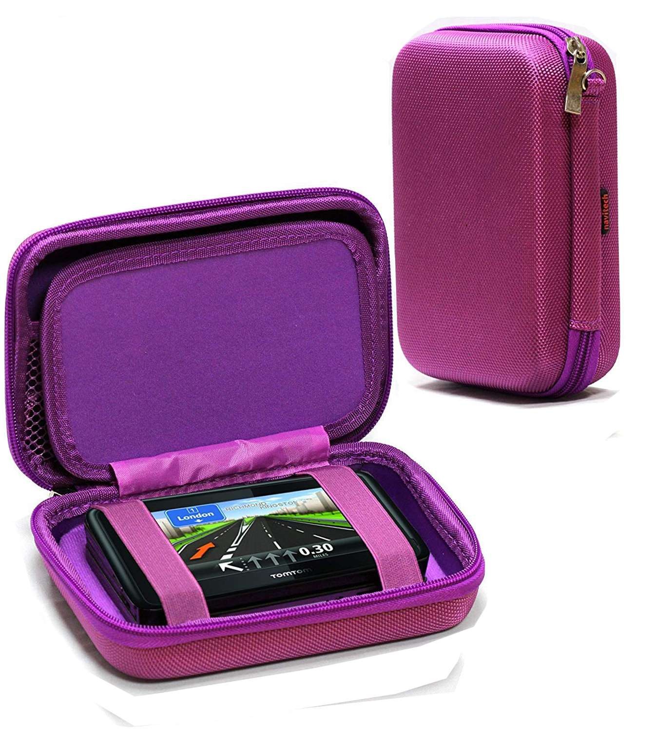 Navitech Purple Hard GPS Carry Case For The OHREX Car Sat Nav 5"