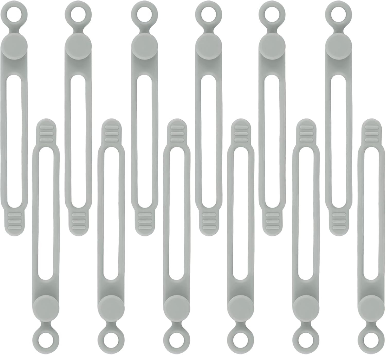 12Pcs Grey Silicone Cable Ties, Grey Cord Strap, Silicone Cable Straps, Rubber C