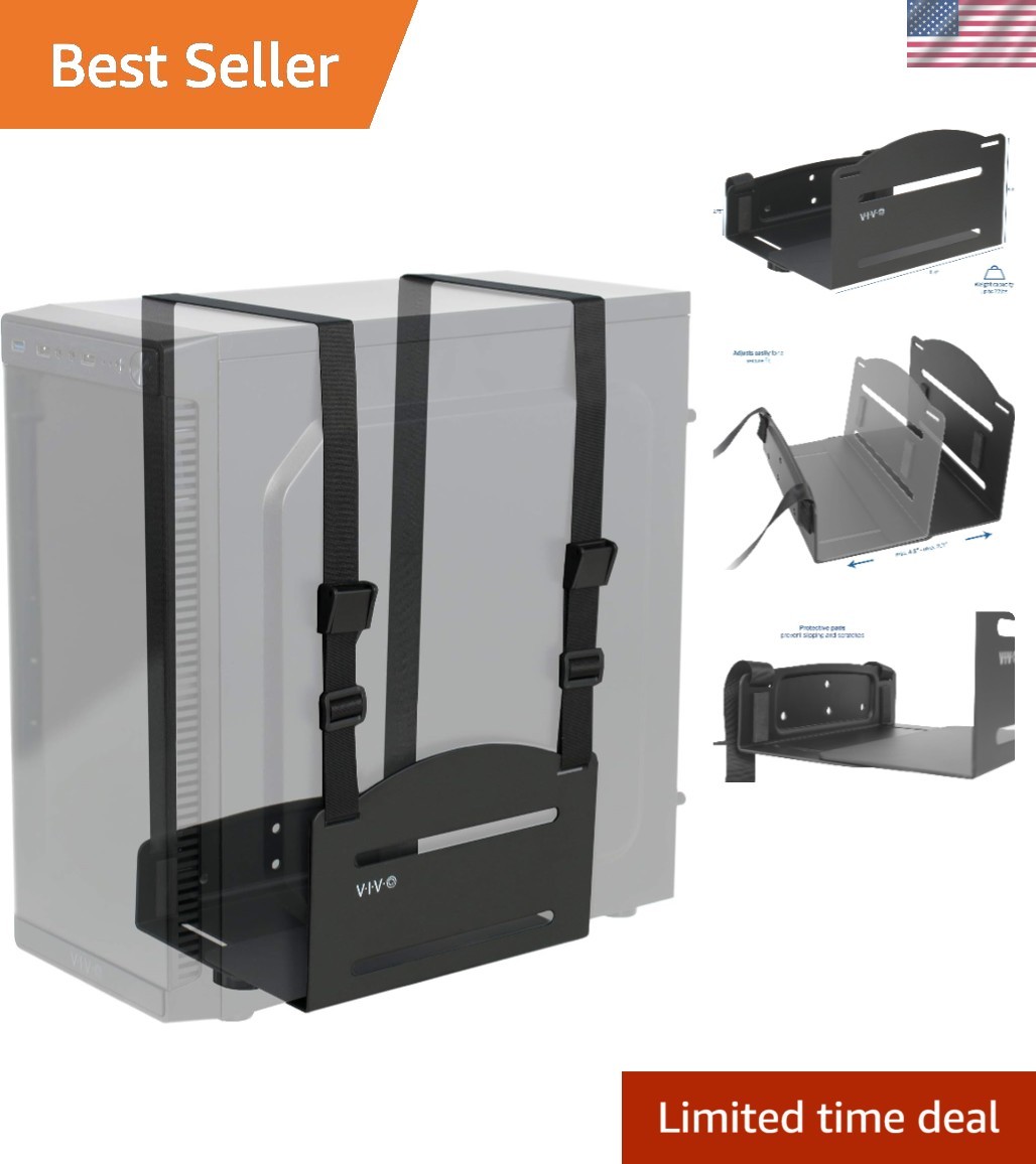Universal PC Wall Mount, Adjustable Steel Bracket, Computer Case, Open Frame ...