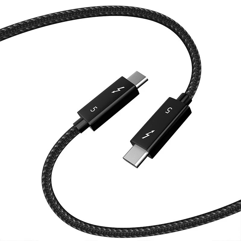 USB4 3.1 Thunderbolt 5 Braided Cable 80Gbps with 240W, 16K Video Support
