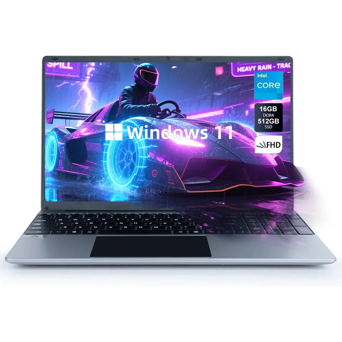 15.6" FHD Laptop Computer Intel Celeron N5095 16GB RAM 512GB SSD,Netbook
