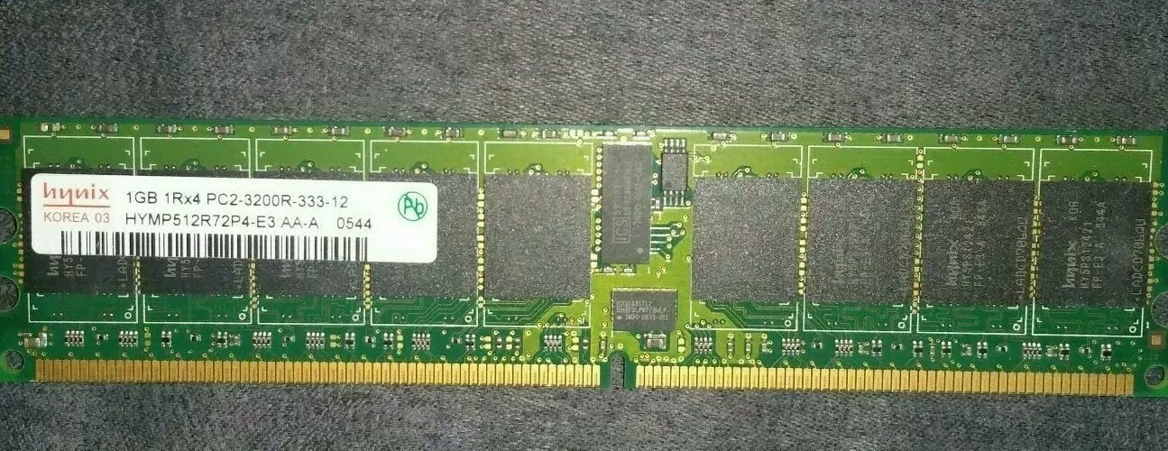 1GB Hynix HYMP512R72P4-E3 AA-A PC2-3200R-333-12 Memory Slots RAM