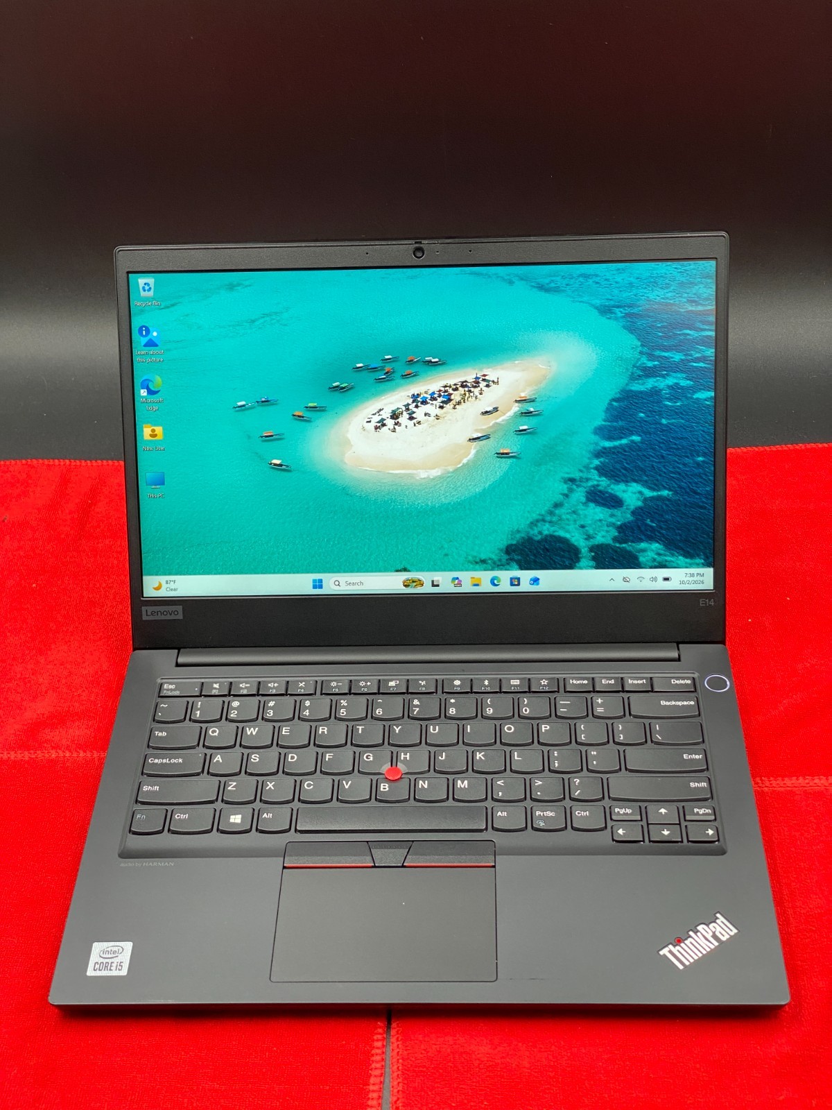 LENOVO THINKPAD E14 14" i5-10210U 8GB RAM 256GB SSD WINDOWS 11 BATTERY 85% NO AC
