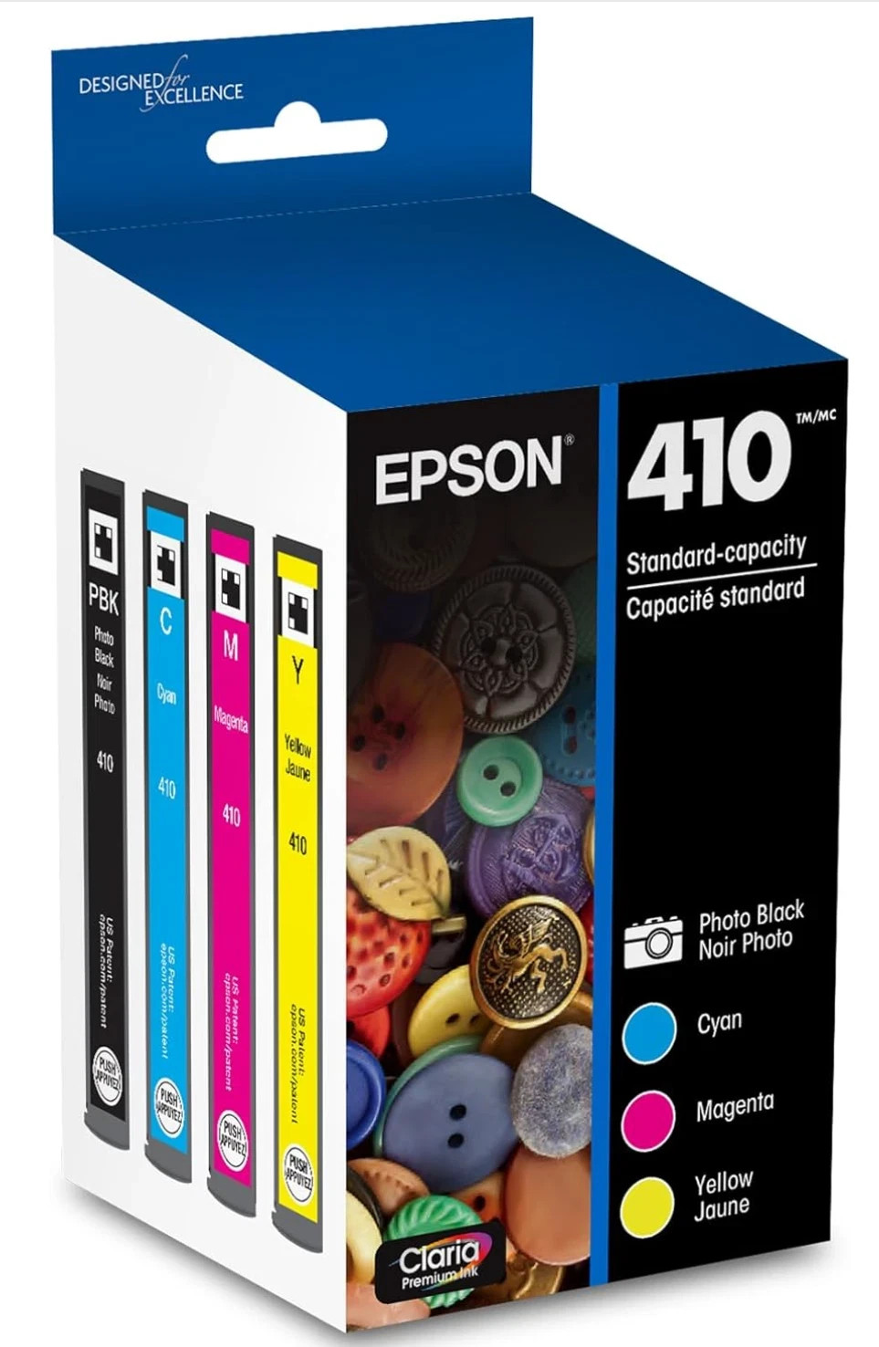 Epson T410 Color Ink Cartridges Photo Black/Cyan/Magenta T410520-S