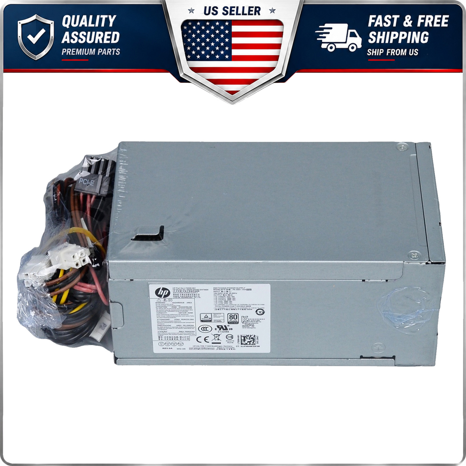 NEW 550W Power Supply PSU for HP Z2 800 880 G4 G5 G6 Tower PA-5551-1HB Unit