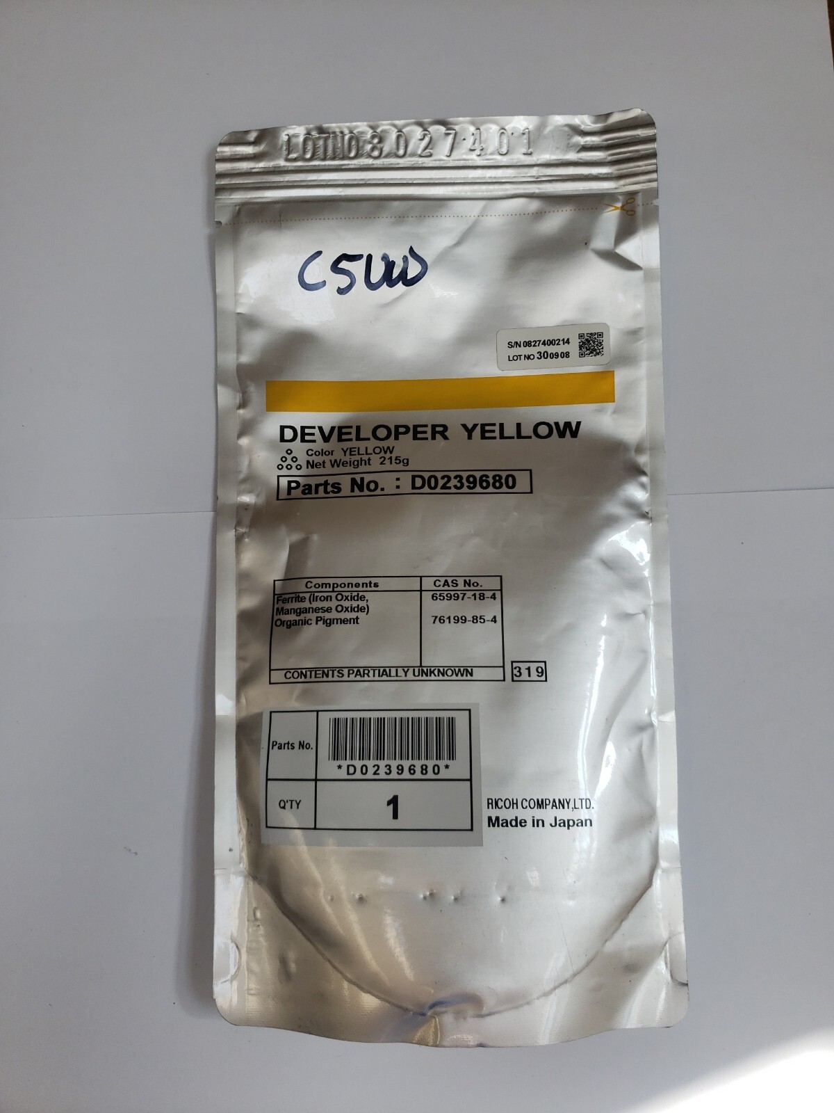 Ricoh YELLOW Developer D0239680 MPC4000 MPC5000