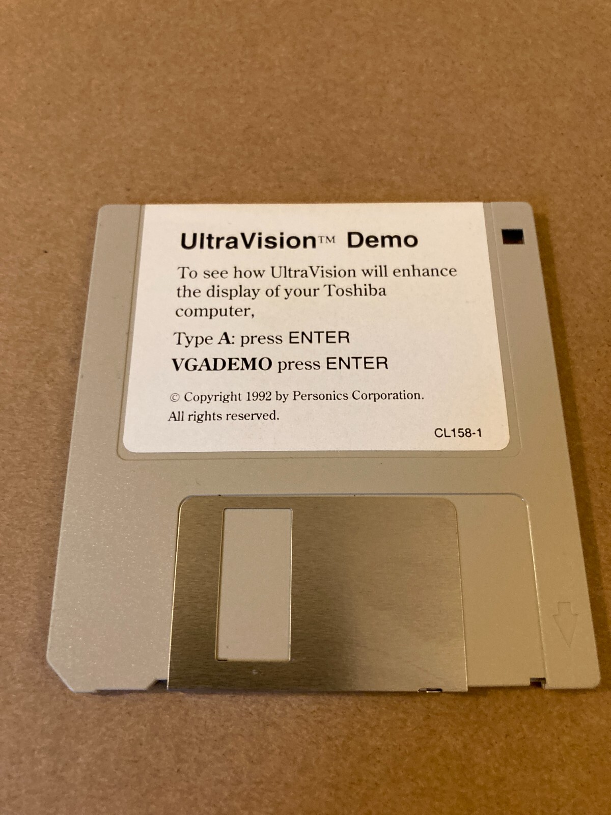 UltraVision Demo for Toshiba Computers VTG (3.5in Floppy, 1992) Disk Only