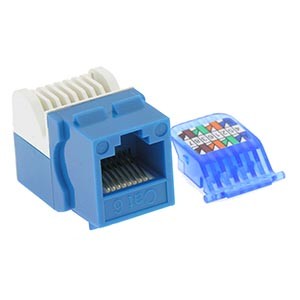 10 Pack of CAT6 Tool Less Keystone Jack Blue