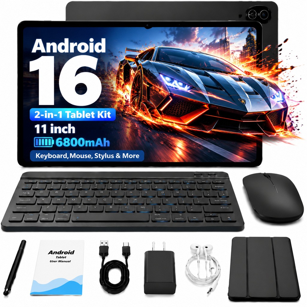 AEEZO 11 Inch Android 16 Tablet 24GB+64GB+2TB 5G WiFi Gemini AI Five Core A333