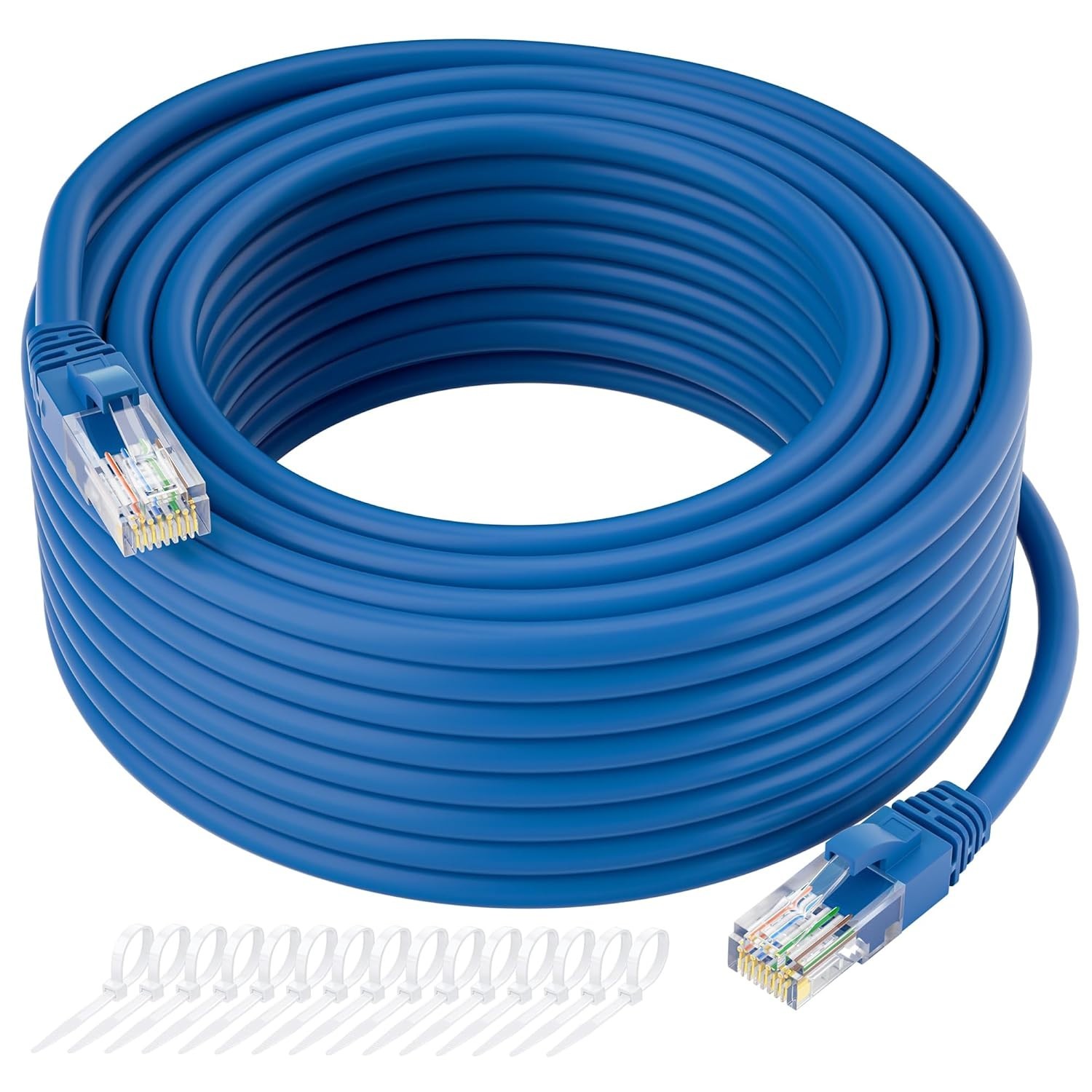 Cable Ethernet Cat5E de 50 pies, cable de Internet Cat 5E, azul