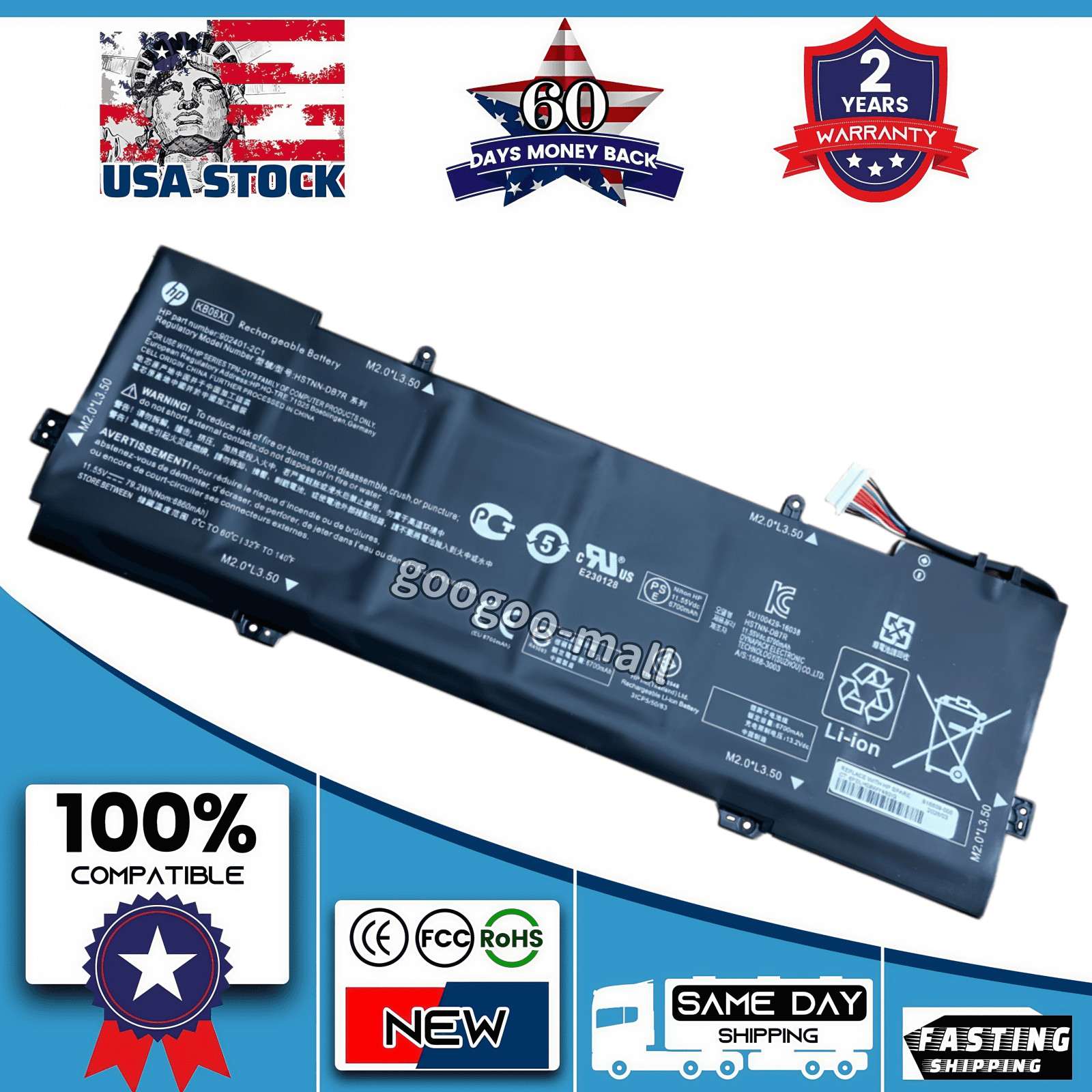 New Genuine KB06XL KBO6X Battery for Spectre X360 15-BL0XX 15-BL1XX 15-BL112DX