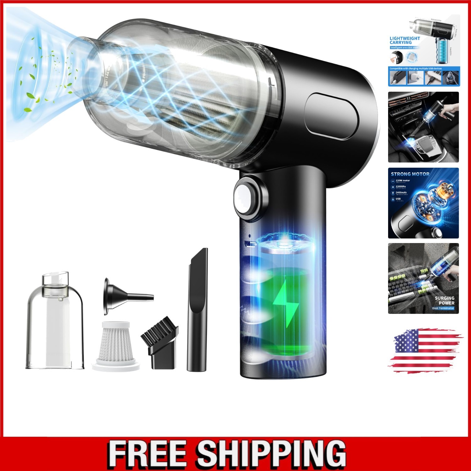 Lightweight Handheld Vacuum with Washable HEPA Filter - Effortless Cleaning