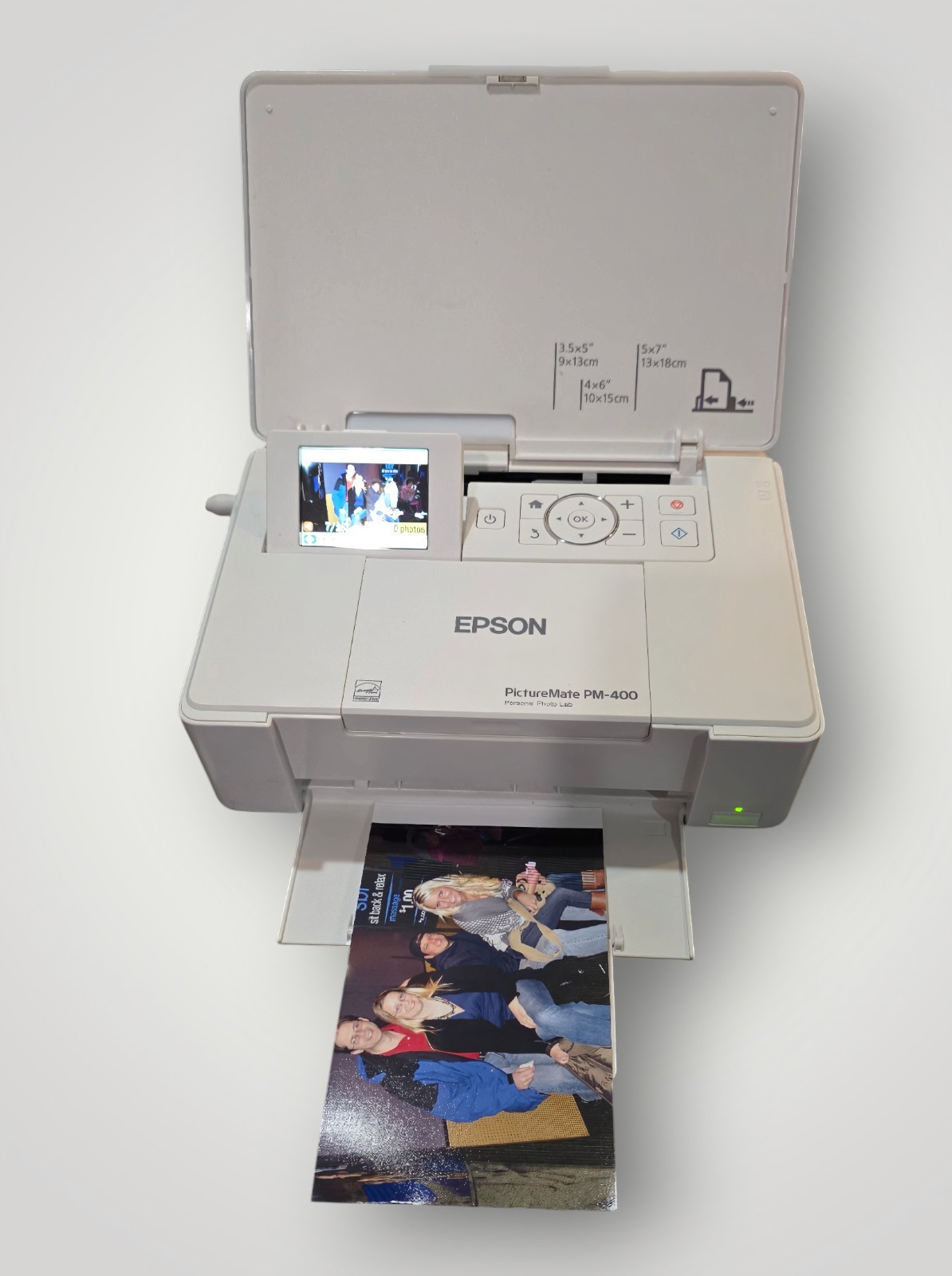 Epson PictureMate PM-400 Wireless Color Photo Printer Tested Working w/ Ink
